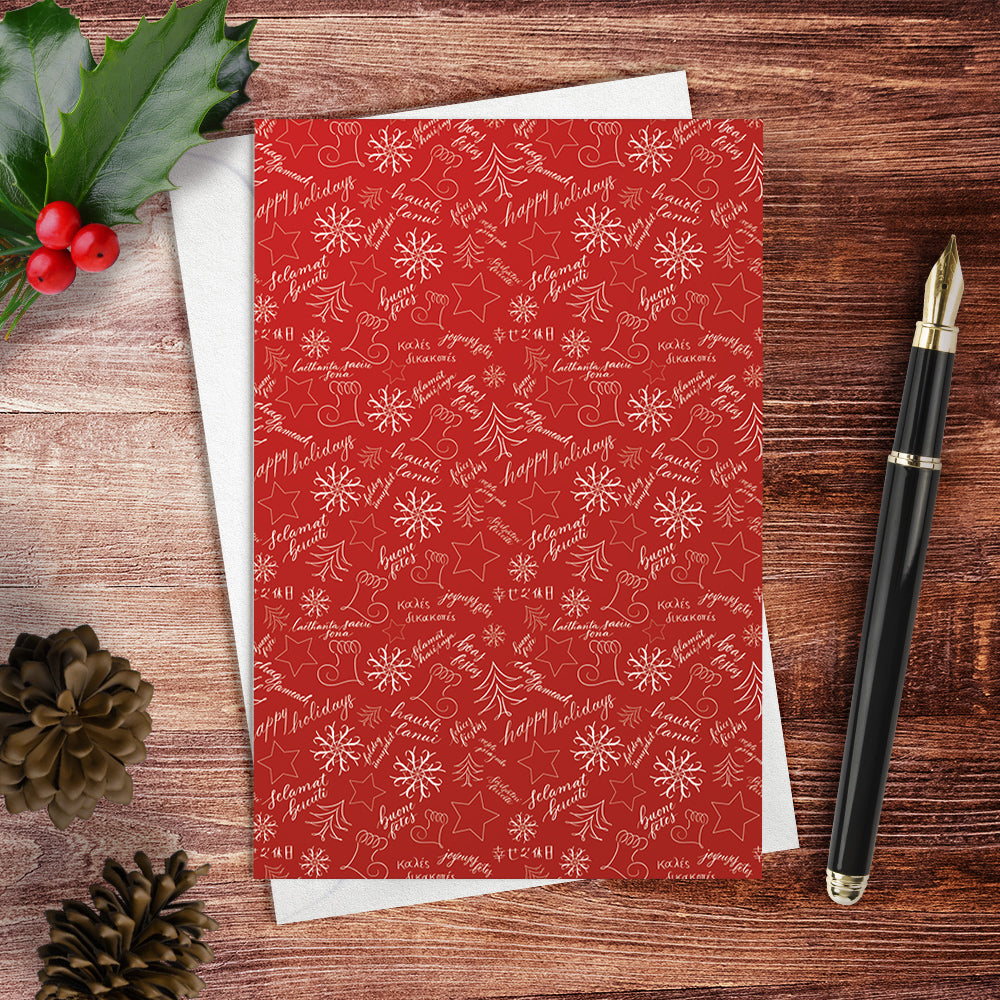 Holiday Mixer calligraphy greeting card lifestyle image - Calligraphy decorations by Nibs and Scripts