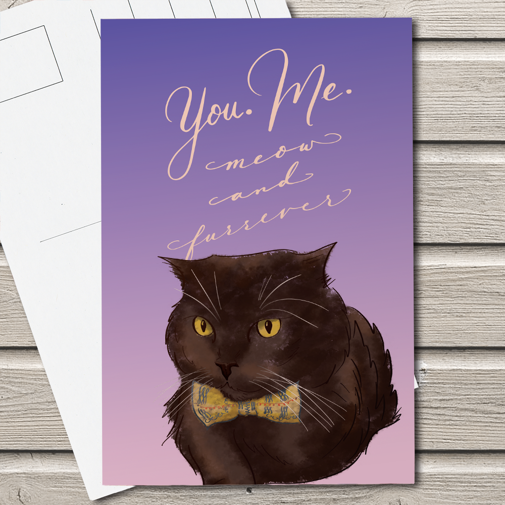 You. Me. Meow and Furrever postcard