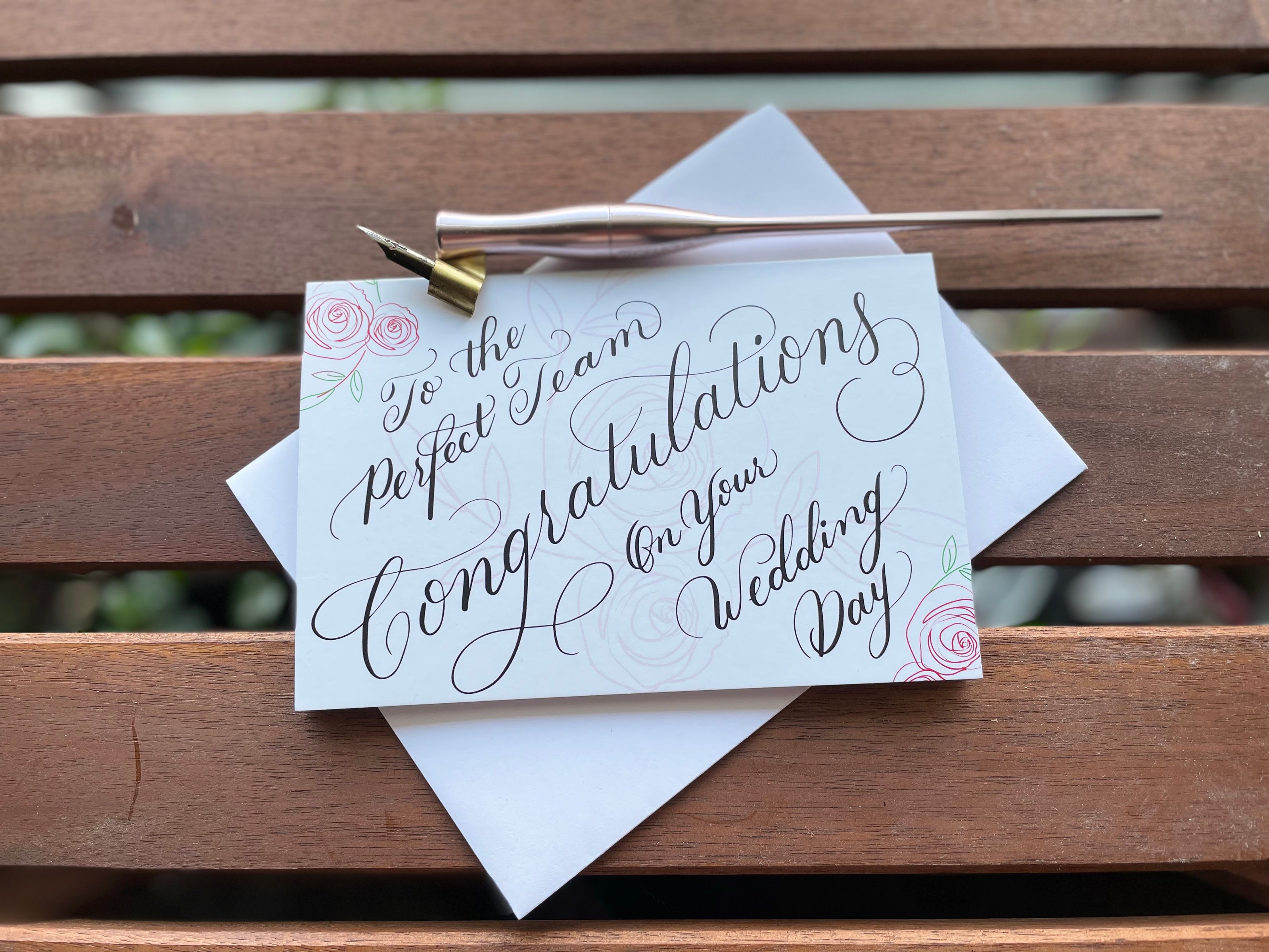 Toronto Calligraphy stationery services, custom congratulation greeting card