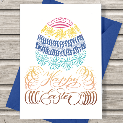 Mockup image: Happy Easter Greeting Card - painted easter egg | Calligraphy and Stationery - Nibs and Scripts