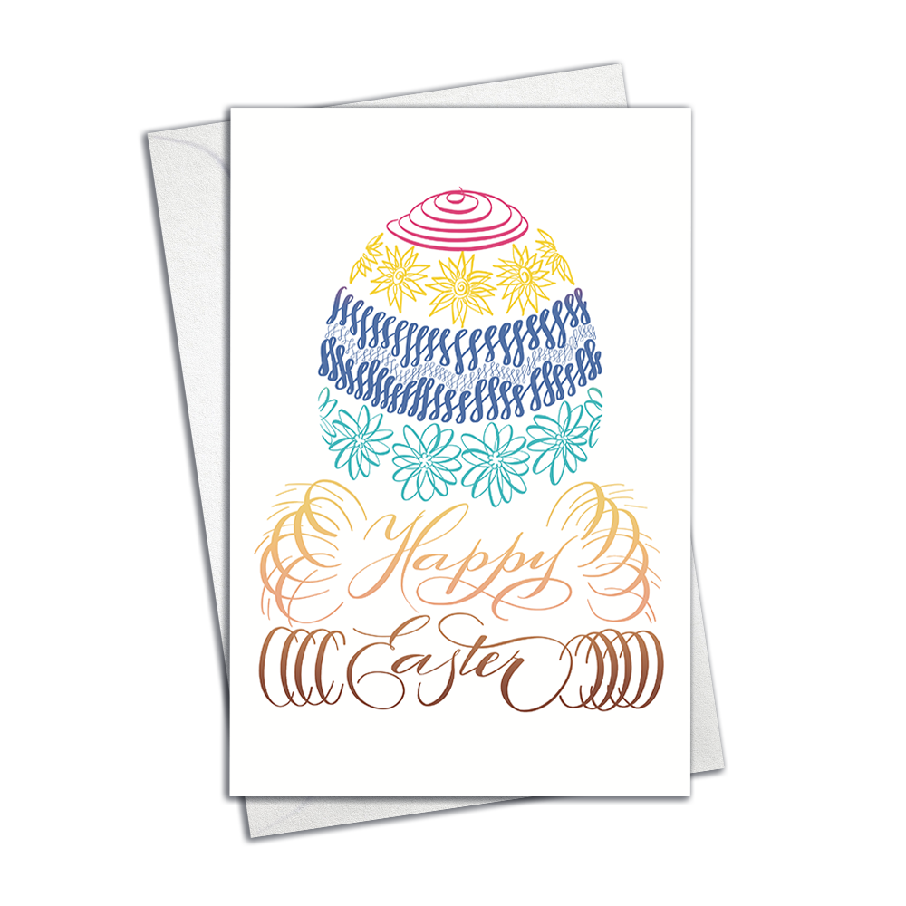 Isolated Mockup image: Happy Easter Greeting Card - painted easter egg | Calligraphy and Stationery - Nibs and Scripts