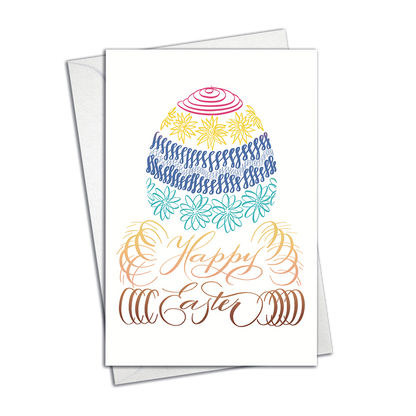 Isolated Mockup image: Happy Easter Greeting Card - painted easter egg | Calligraphy and Stationery - Nibs and Scripts