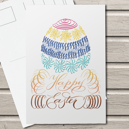 Mockup image: Happy Easter Postcard - Painted Easter Egg | Calligraphy and Stationery, Nibs and Scripts
