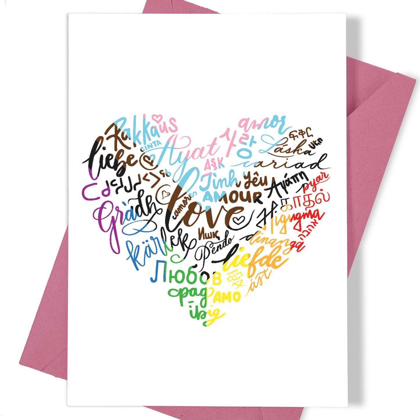 A thumbnail view of the greeting card: "The Language of Love"