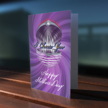 A lifestyle view of the greeting card: "I Choose You - Happy Mothers Day"
