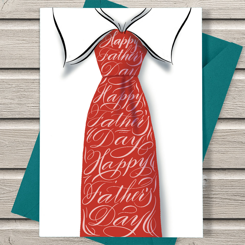 Lifestyle outdoor image - Happy Father’s Day Necktie design | Calligraphy greeting card