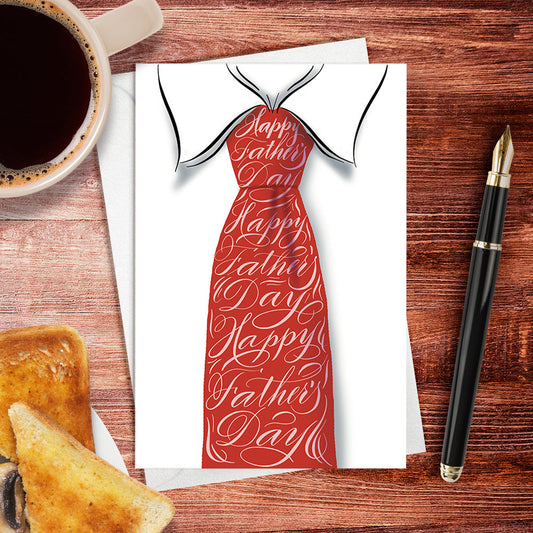 Lifestyle desk image - Happy Father’s Day Necktie design | Calligraphy greeting card