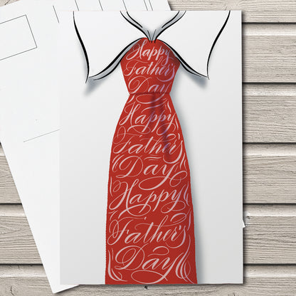 Lifestyle outdoor image | Happy Father’s Day necktie design - calligraphy postcard
