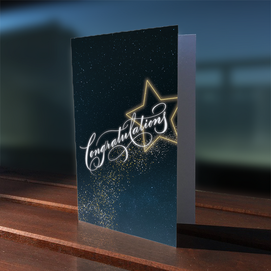 Outdoor Mockup image: Congratulations Greeting Card - shooting star | Calligraphy and Stationery - Nibs and Scripts