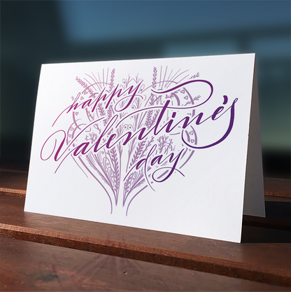 Happy Valentine's Day Heart | Calligraphy Greeting Card - Nibs and Scripts