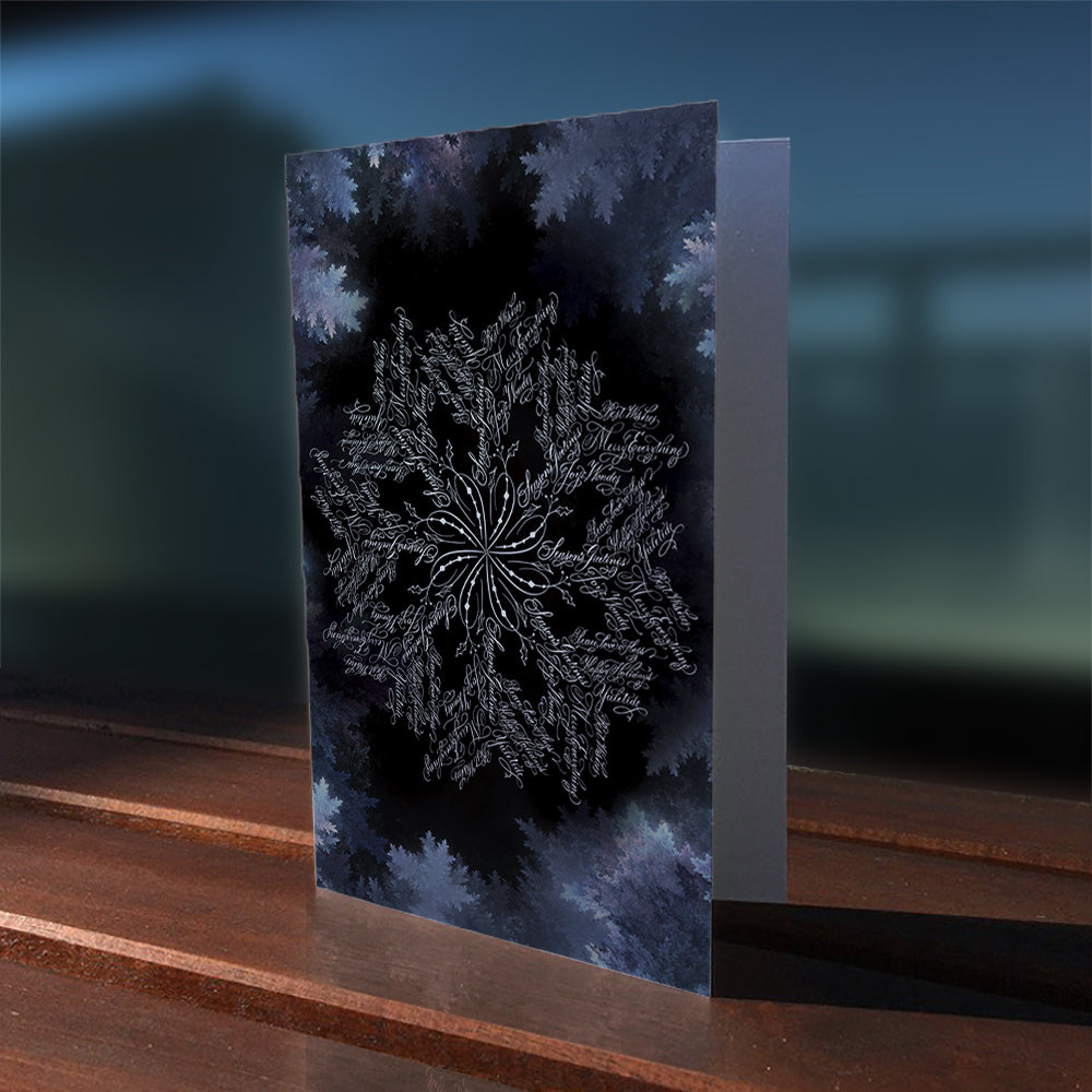 Winter snowflake calligraphy greeting card outdoor lifestyle thumbnail image | Calligraphy drawing  by Nibs and Scripts